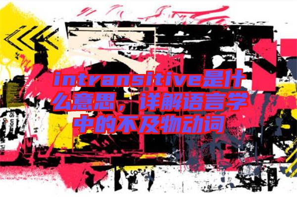intransitive是什么意思，詳解語言學(xué)中的不及物動詞