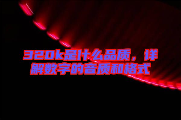 320k是什么品質(zhì)，詳解數(shù)字的音質(zhì)和格式