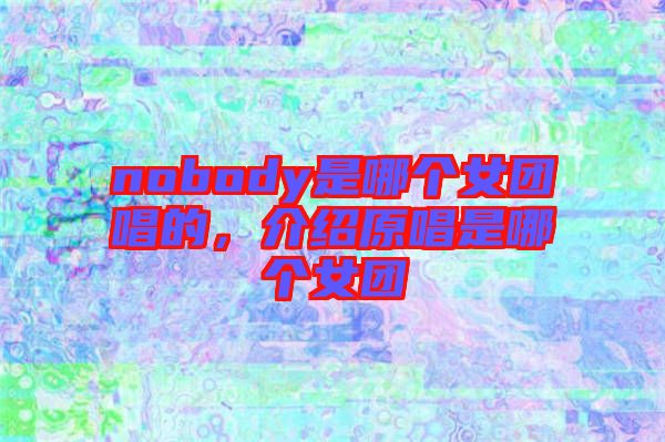 nobody是哪個(gè)女團(tuán)唱的，介紹原唱是哪個(gè)女團(tuán)