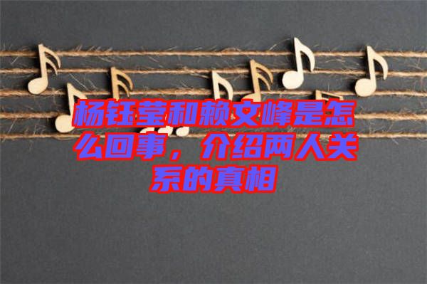 楊鈺瑩和賴文峰是怎么回事，介紹兩人關(guān)系的真相