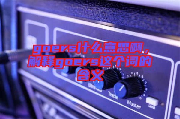 goers什么意思啊，解釋goers這個詞的含義