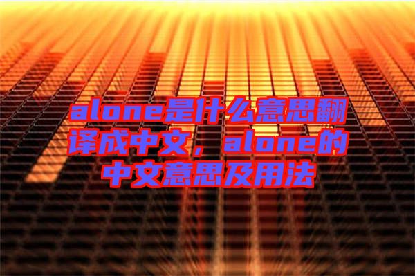 alone是什么意思翻譯成中文，alone的中文意思及用法