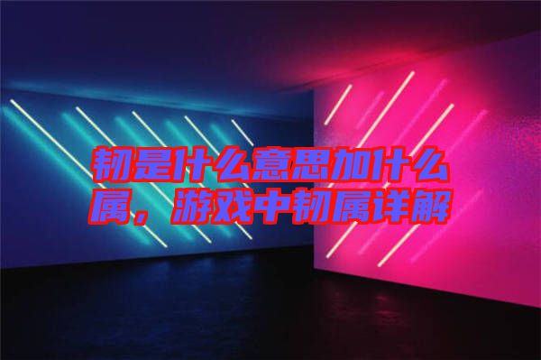 韌是什么意思加什么屬，游戲中韌屬詳解