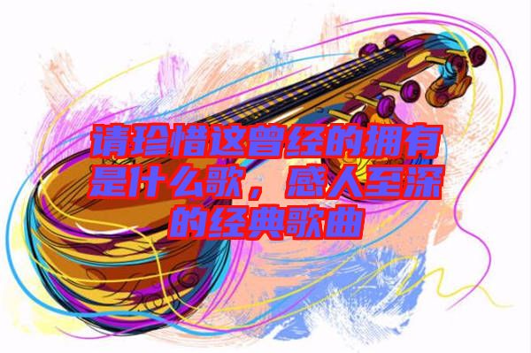 請(qǐng)珍惜這曾經(jīng)的擁有是什么歌，感人至深的經(jīng)典歌曲