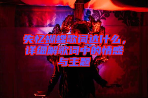 失憶蝴蝶歌詞達什么，詳細解歌詞中的情感與主題