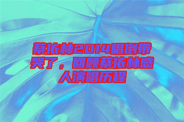 蔡依林2014唱倒帶哭了，回顧蔡依林感人演唱歷程
