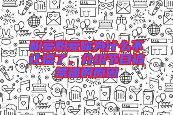 粉愛(ài)粉愛(ài)你為什么不讓播了，介紹節(jié)目被禁播的原因