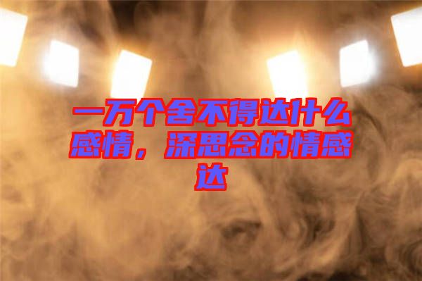 一萬個舍不得達(dá)什么感情，深思念的情感達(dá)