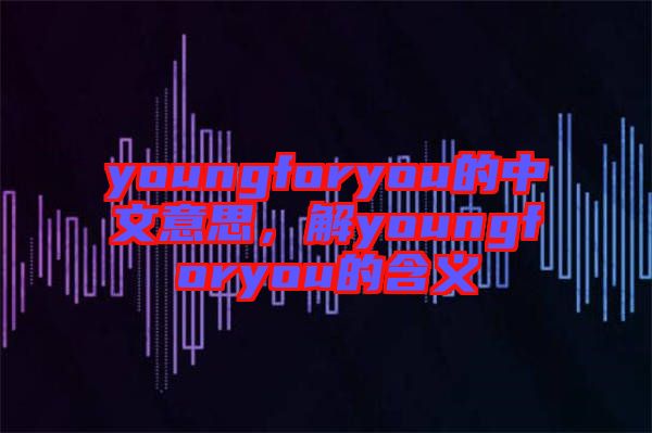 youngforyou的中文意思，解youngforyou的含義