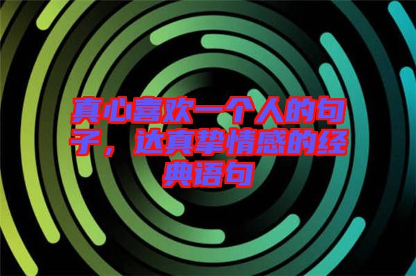 真心喜歡一個(gè)人的句子，達(dá)真摯情感的經(jīng)典語句