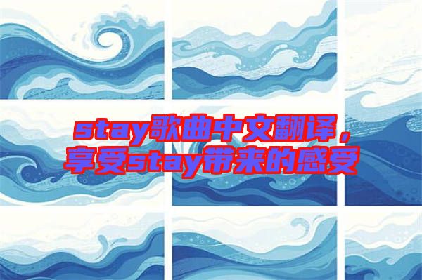 stay歌曲中文翻譯，享受stay帶來(lái)的感受