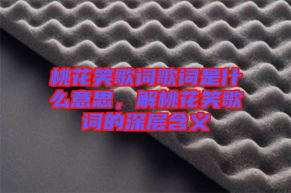 桃花笑歌詞歌詞是什么意思，解桃花笑歌詞的深層含義