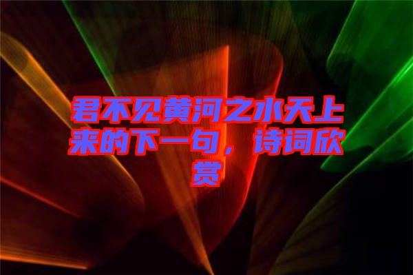 君不見黃河之水天上來的下一句，詩詞欣賞