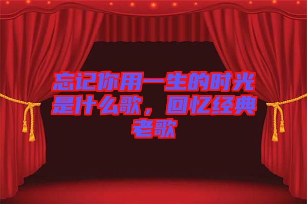 忘記你用一生的時光是什么歌，回憶經(jīng)典老歌