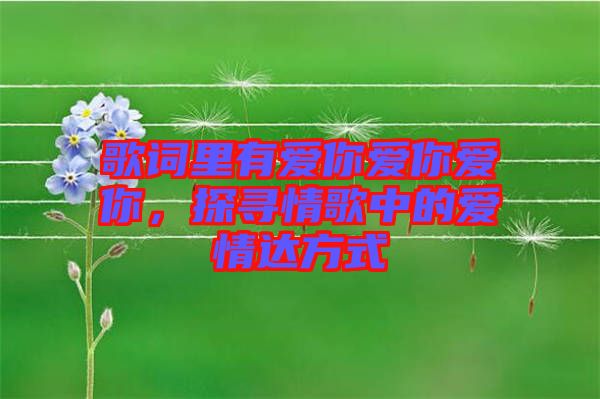 歌詞里有愛你愛你愛你，探尋情歌中的愛情達(dá)方式