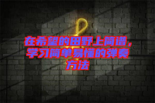 在希望的田野上簡譜，學(xué)習(xí)簡單易懂的彈奏方法