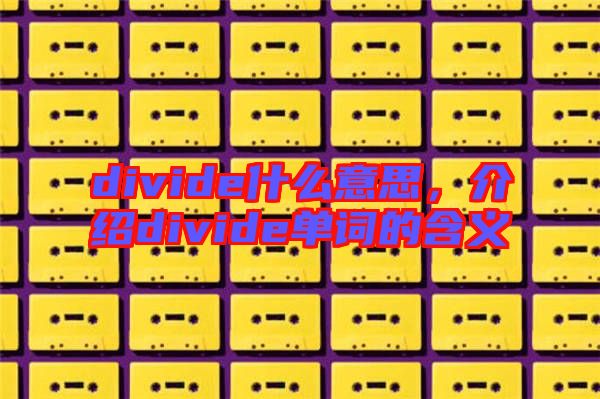 divide什么意思，介紹divide單詞的含義