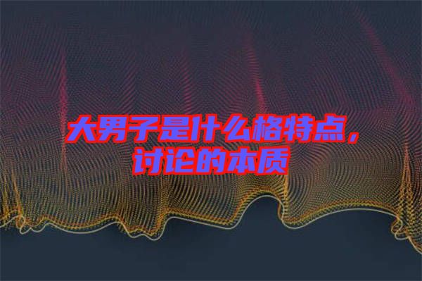 大男子是什么格特點(diǎn)，討論的本質(zhì)
