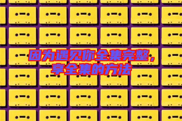 因?yàn)橛鲆?jiàn)你全集完整，享全集的方法