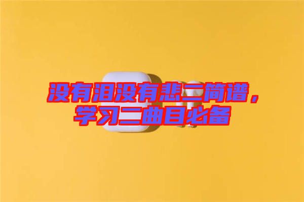 沒(méi)有淚沒(méi)有悲二簡(jiǎn)譜，學(xué)習(xí)二曲目必備