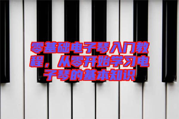 零基礎電子琴入門教程，從零開始學習電子琴的基本知識