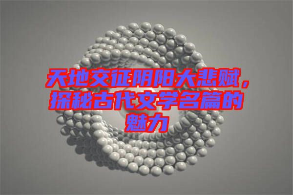 天地交征陰陽大悲賦，探秘古代文學(xué)名篇的魅力