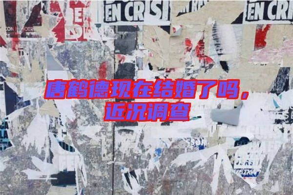 唐鶴德現(xiàn)在結(jié)婚了嗎，近況調(diào)查