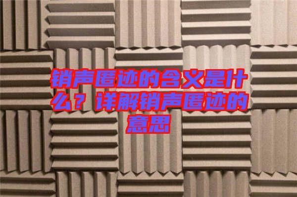 銷聲匿跡的含義是什么？詳解銷聲匿跡的意思