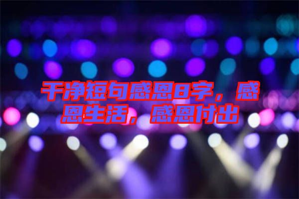 干凈短句感恩8字，感恩生活，感恩付出