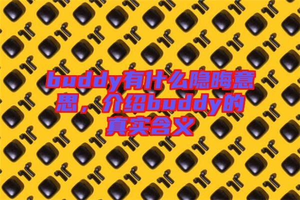 buddy有什么隱晦意思，介紹buddy的真實(shí)含義