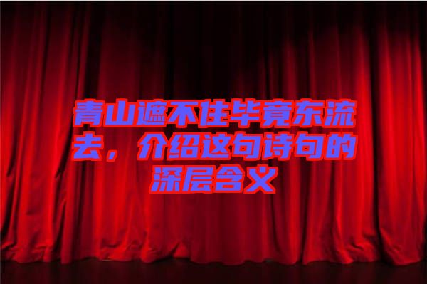 青山遮不住畢竟東流去，介紹這句詩(shī)句的深層含義