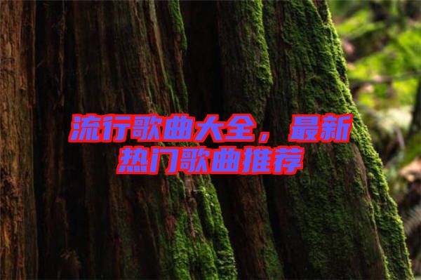 流行歌曲大全，最新熱門(mén)歌曲推薦