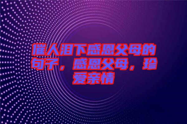 催人淚下感恩父母的句子，感恩父母，珍愛親情