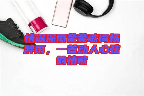情深深雨蒙蒙歌詞楊胖雨，一首動(dòng)人心弦的情歌