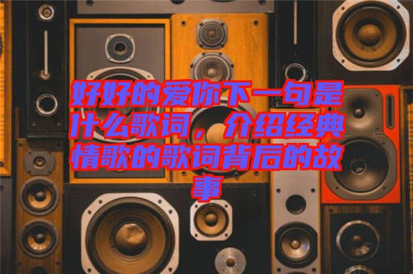 好好的愛(ài)你下一句是什么歌詞，介紹經(jīng)典情歌的歌詞背后的故事