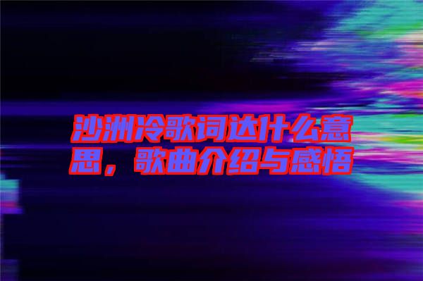 沙洲冷歌詞達(dá)什么意思，歌曲介紹與感悟