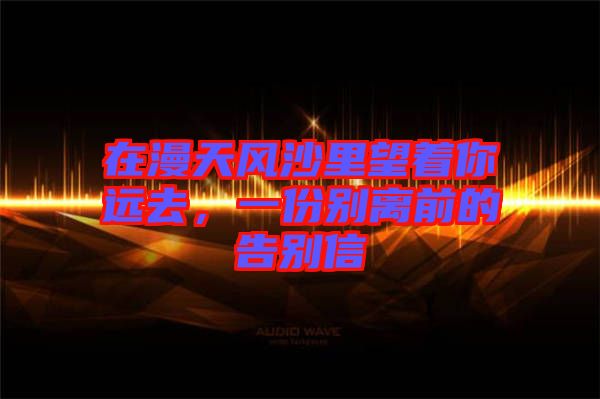 在漫天風(fēng)沙里望著你遠(yuǎn)去，一份別離前的告別信