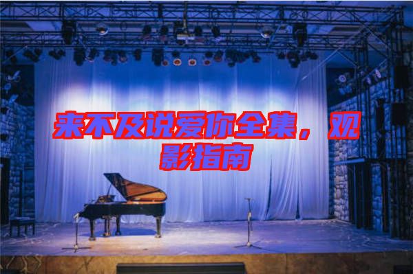 來不及說愛你全集，觀影指南