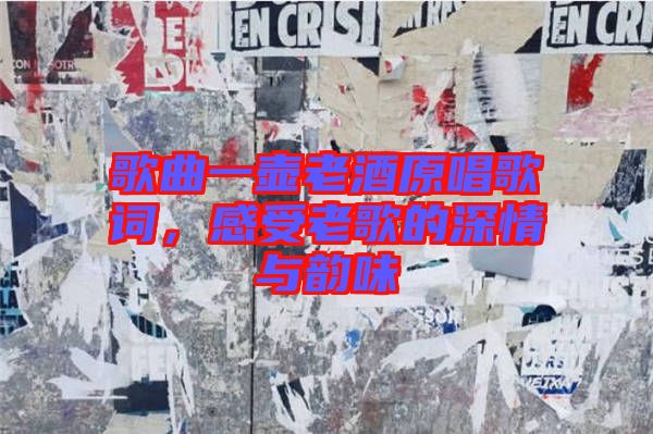 歌曲一壺老酒原唱歌詞，感受老歌的深情與韻味