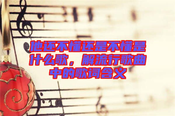 他還不懂還是不懂是什么歌，解流行歌曲中的歌詞含義