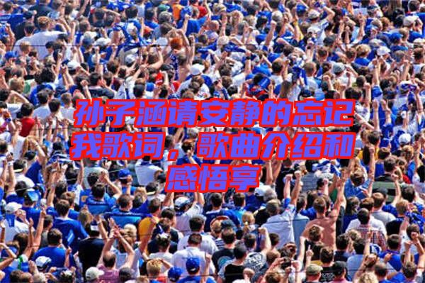 孫子涵請安靜的忘記我歌詞，歌曲介紹和感悟享