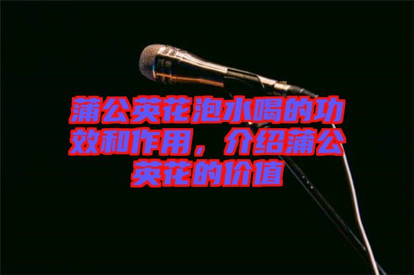 蒲公英花泡水喝的功效和作用，介紹蒲公英花的價(jià)值