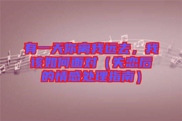 有一天你離我遠(yuǎn)去，我該如何面對(duì)（失戀后的情感處理指南）