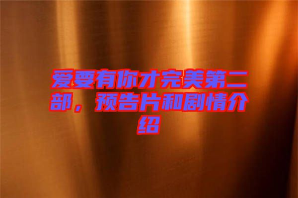 愛要有你才完美第二部，預(yù)告片和劇情介紹