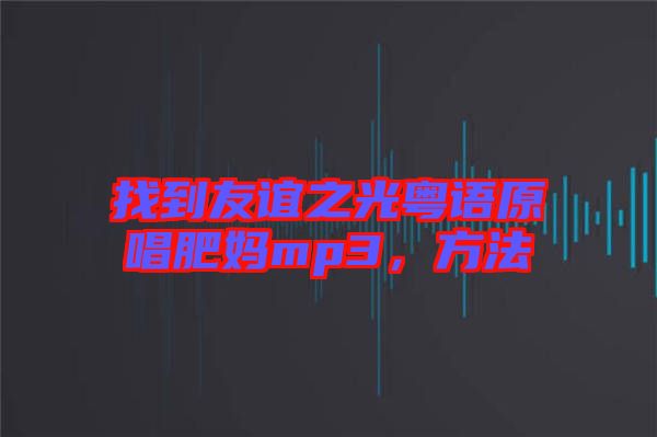 找到友誼之光粵語原唱肥媽mp3，方法