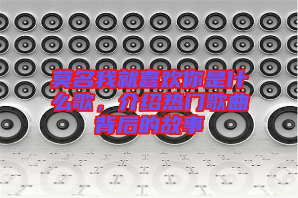 莫名我就喜歡你是什么歌，介紹熱門(mén)歌曲背后的故事