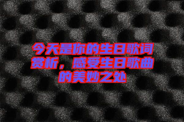 今天是你的生日歌詞賞析，感受生日歌曲的美妙之處