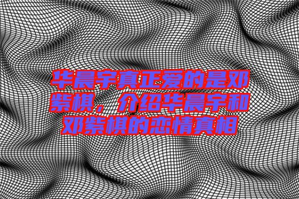 華晨宇真正愛(ài)的是鄧紫棋，介紹華晨宇和鄧紫棋的戀情真相