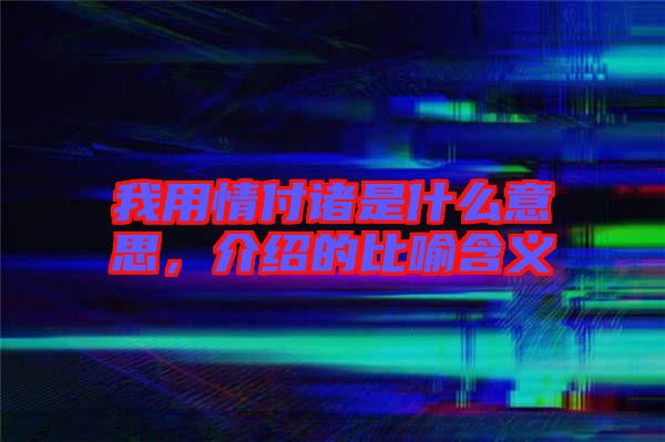 我用情付諸是什么意思，介紹的比喻含義