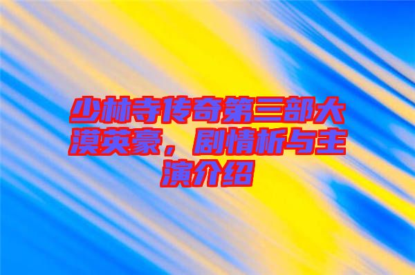 少林寺傳奇第三部大漠英豪，劇情析與主演介紹